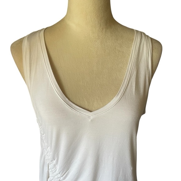 Express Asymmetrical White Ruched Sleeveless Lightweight Tank Top Women Size M - Picture 3 of 7
